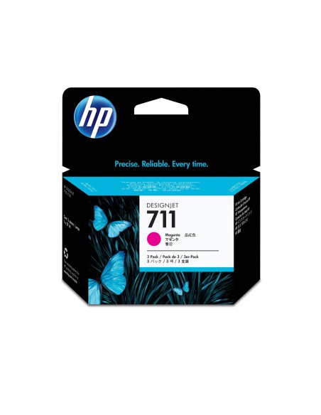 HP 711 pack de 3 cartouches d'encre DesignJet magenta, 29 ml