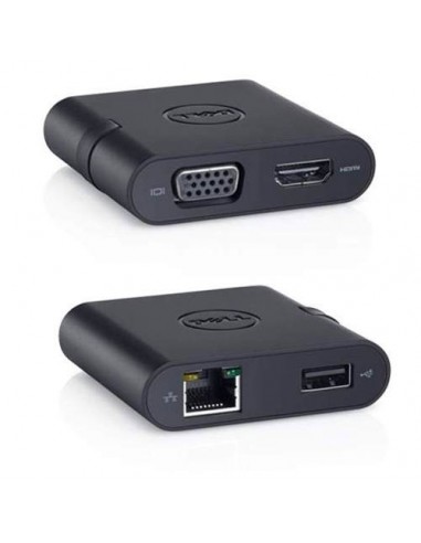 DELL 492-BBNU USB 3.0 HDMI VGA RJ-45 USB 2.0 Noir adaptateur et connecteur de câbles