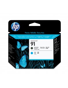 HP 91 tête d'impression DesignJet noir mat et cyan
