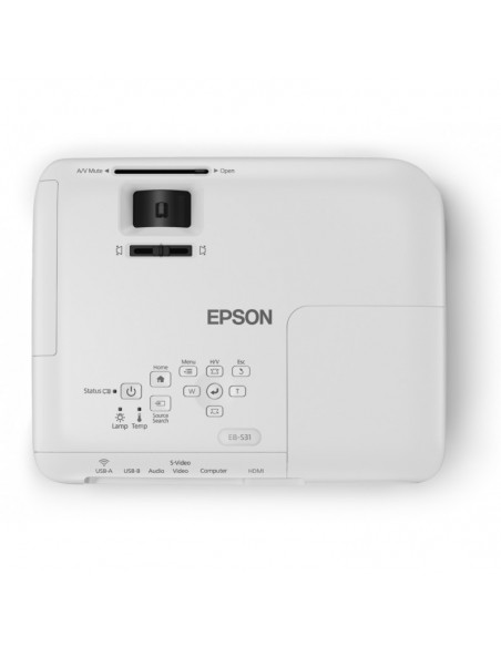 Epson EB-S31 3200 Lumen,SVGA,800x600,WiFi en option 10000 1s (V11H719040)